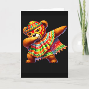 Tarjeta Oso de peluche Dabbing Lucha Libre Cinco De Mayo M