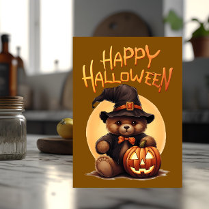 Tarjeta Oso de peluche de Halloween