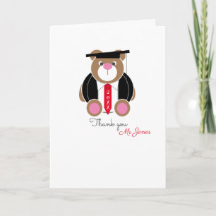 Tarjeta Oso de peluche de profesor personalizado gracias