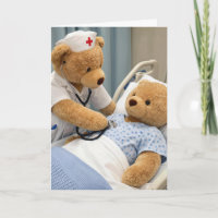 Oso de peluche del Día de la Enfermera con estetos