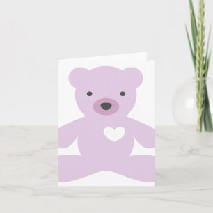 Tarjeta Oso de peluche en púrpura