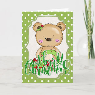 Tarjeta Oso de peluche Feliz Navidad