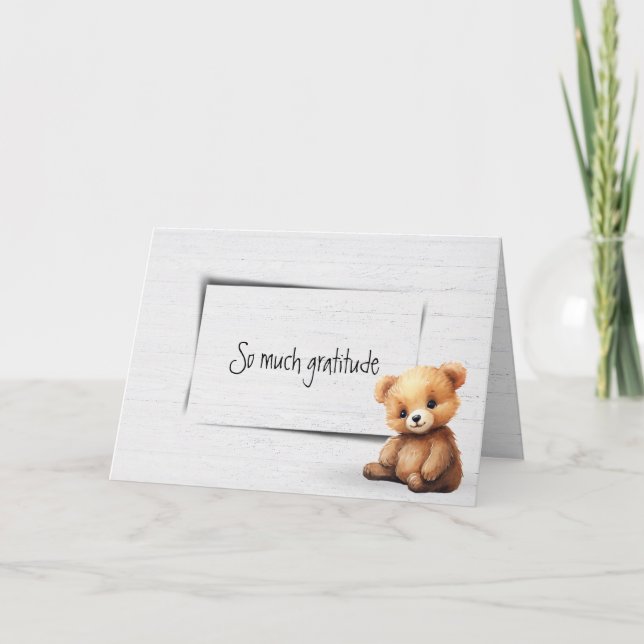 Tarjeta Oso de peluche Gratitud (Anverso)