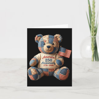 Tarjeta Oso de peluche patriótico América 250 1776 2026