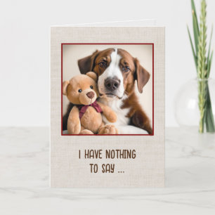 Tarjeta Oso de peluche y perro pensando en ti
