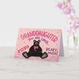 Tarjeta Oso de San Valentín de nieta linda Inspirividad Di