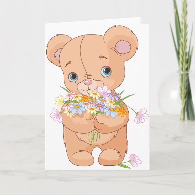 Tarjeta Oso De Teddy Con Cartas De Saludo De Bouquet (Subido por el creador)
