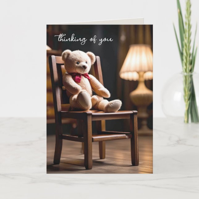 Tarjeta Oso De Teddy Sobre Una Silla (Anverso)