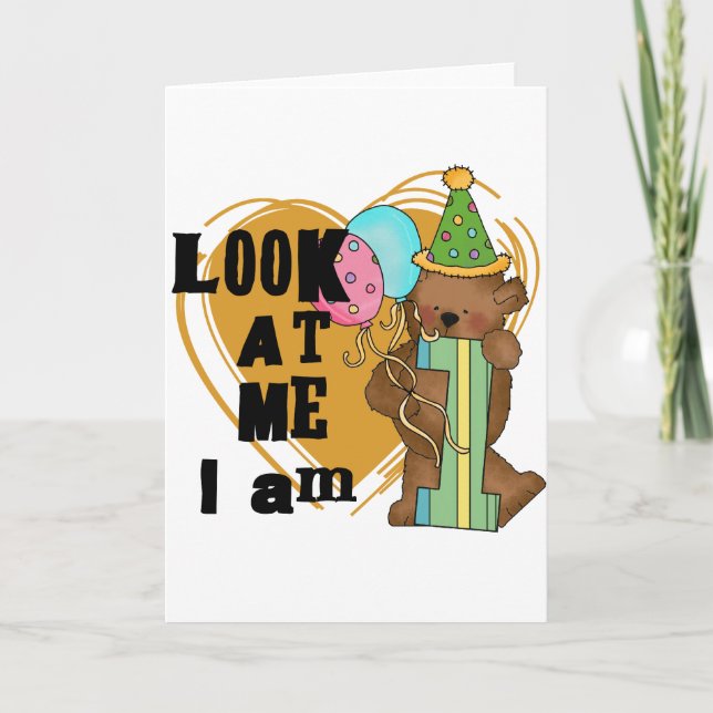 Tarjeta Oso de Teddy Soy camisetas de cumpleaños y regalos (Anverso)