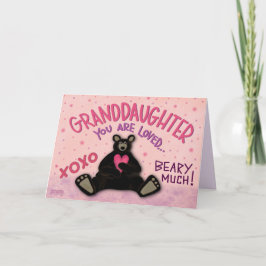 Tarjeta Oso del Día de San Valentín de la Nieta Adorable I