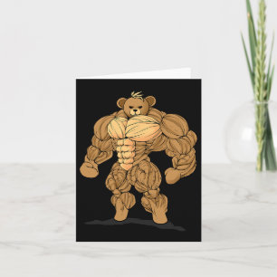 Tarjeta Oso deportivo de fuerza de construcción de cuerpos