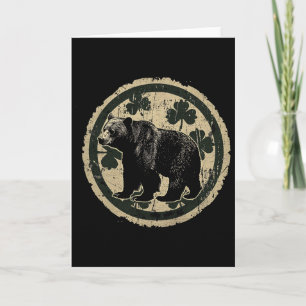 Tarjeta Oso - Día de San Patricio Shamrock Saint Paddy's I