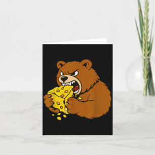 Tarjeta Oso Divertido Comiendo Queso Ilustración Para Aman