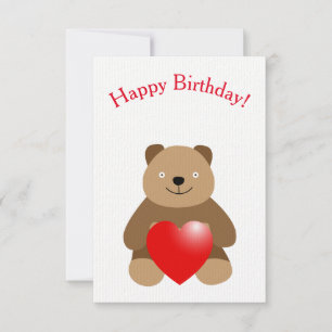 Tarjeta Oso divertido con un corazón