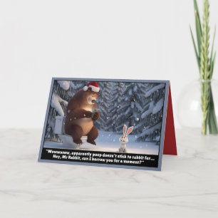 Tarjeta Oso Divertido de Navidad
