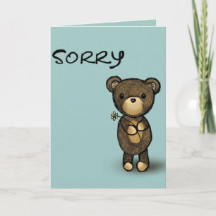 Tarjeta Oso Editable Con Flor Lo Siento