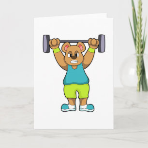 Tarjeta Oso en Bodybuilding con Barbell