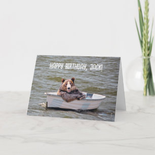 Tarjeta Oso en Dinghy por cumpleaños