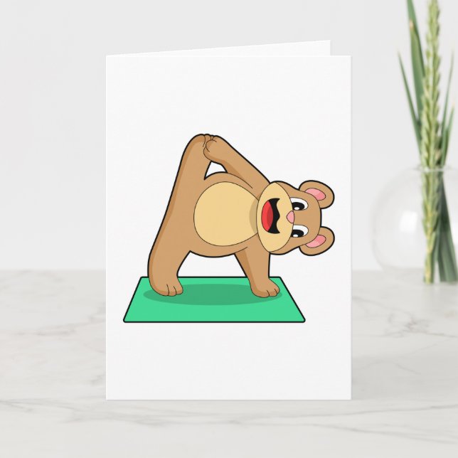 Tarjeta Oso en el gimnasio del yoga (Anverso)