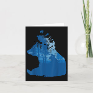 Tarjeta Oso En La Naturaleza Bosque Silhouette Birds Entor