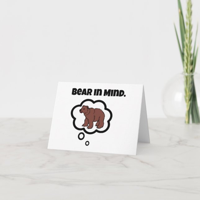 Tarjeta Oso en mente - Funny Pun Personalizado diseño de o (Anverso)
