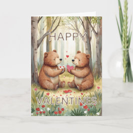 Tarjeta Oso Feliz Día de San Valentín 