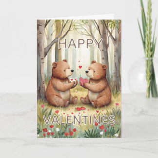 Tarjeta Oso Feliz Día de San Valentín 