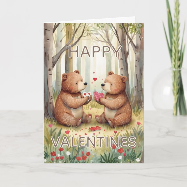 Tarjeta Oso Feliz Día de San Valentín  (Anverso)