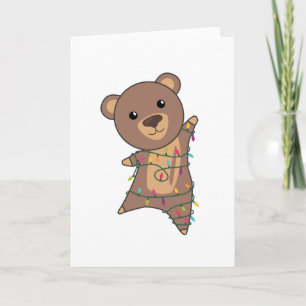 Tarjeta Oso Feliz Navidad Animales de Invierno Osos