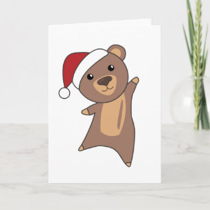 Tarjeta Oso Feliz Navidad Invierno de los animales osos
