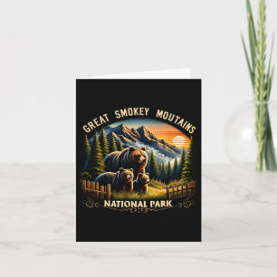 Tarjeta Oso Gran Smokey Mountains Parque Nacional Negro Be