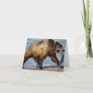 Tarjeta Oso ido a pescar notecard