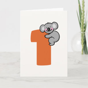 Tarjeta Oso Koala Adorable Un Año Dulce Cumpleaños 1