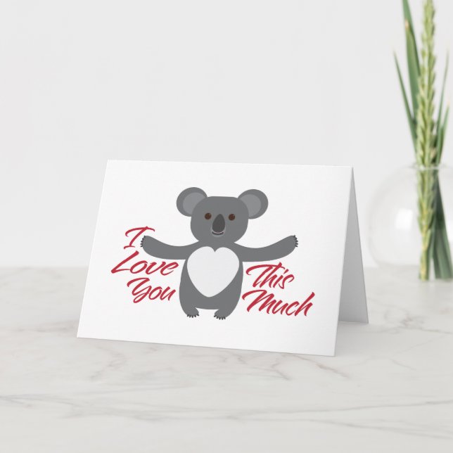 Tarjeta Oso Koala Te Amo Mucho (Anverso)