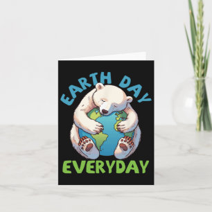 Tarjeta Oso Lindo Día de la Tierra Todos los Días Abraza l