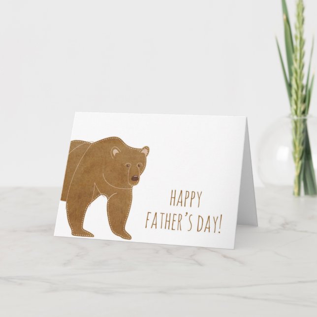 Tarjeta Oso marrón feliz día del padre (Anverso)