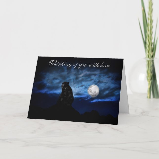 Tarjeta Oso negro a la luz de la luna (Anverso)