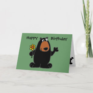 Tarjeta Oso negro lindo con Personalizado de Daffodil
