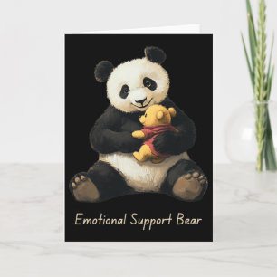 Tarjeta Oso Panda de Soporte Emocional Sosteniendo un Oso 