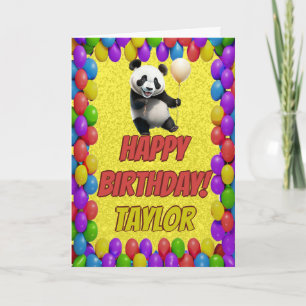 Tarjeta Oso Panda Lindo y Acogedor Feliz Cumpleaños