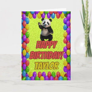 Tarjeta Oso Panda Lindo y Acogedor Feliz Cumpleaños