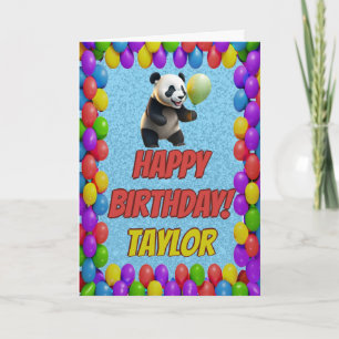 Tarjeta Oso Panda Lindo y Acurrucador Feliz Cumpleaños