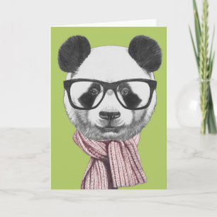 Tarjeta Oso Panda Listo para el Invierno