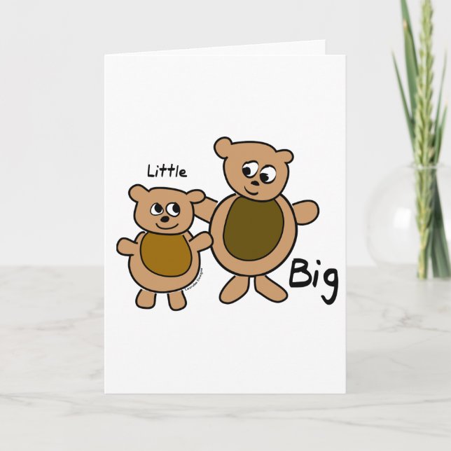 Tarjeta Oso pequeño grande (Anverso)