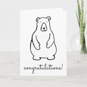 Tarjeta Oso Polar Blanco de Dibujos Animados Divertidos Fe
