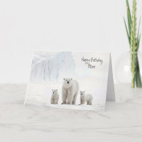 Oso polar con cachorros para el cumpleaños de mamá