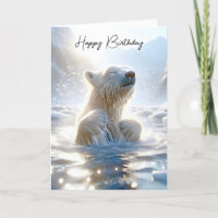 Oso Polar De Cumpleaños En Agua Ártica