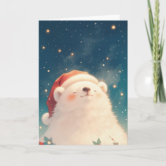 Tarjeta Oso Polar de Navidad (Anverso)