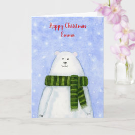 Tarjeta Oso polar de Navidad personalizado