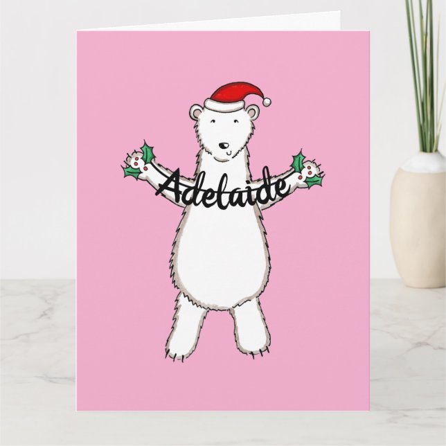 Tarjeta Oso polar de Navidades personalizados (Anverso)